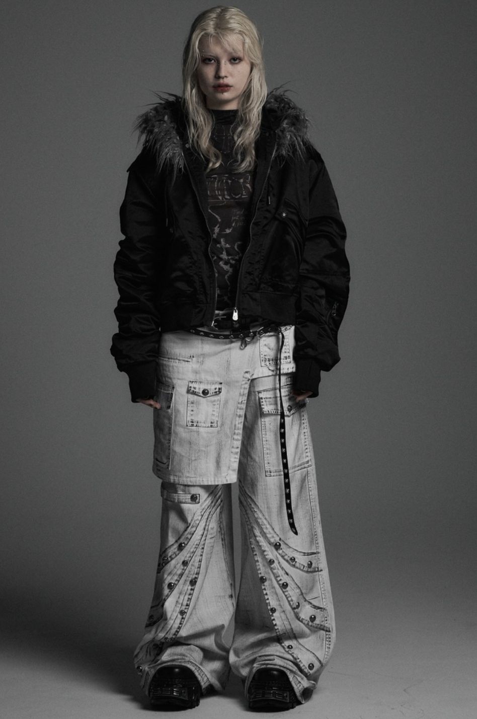 パンツ Rosen Kreuz DOCKING SKIRT WIDE PANTS Rosen Kreuz】DOCKING SKIRT FLARE WIDE PANTS | OUR BRAND