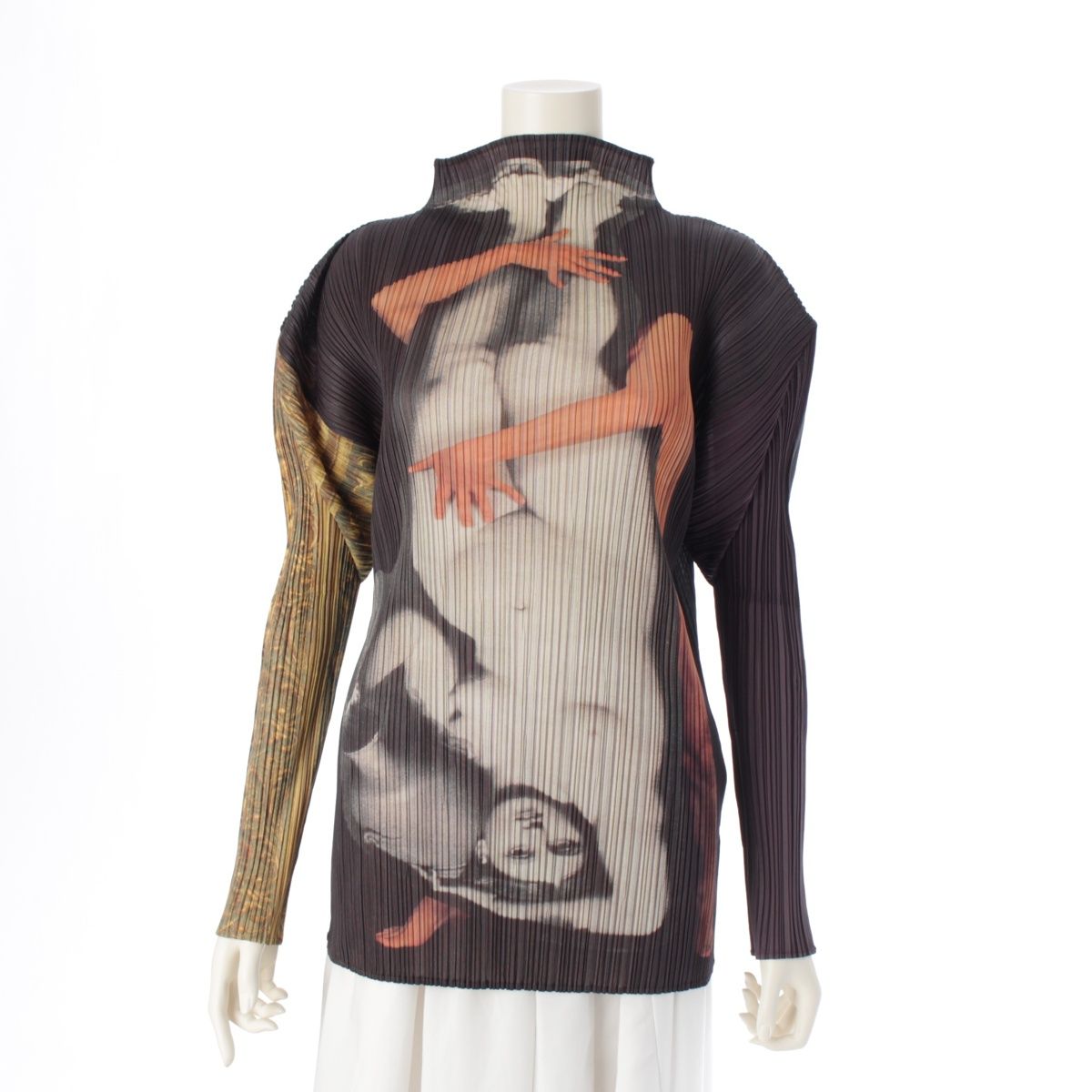 プリーツプリーズ イッセイミヤケ 96AW 森村泰昌 ヤスマサモリムラ ヴィンテージ 裸婦 長袖 ボトルネック トップス カットソー PP64-JK604 マルチ 3
