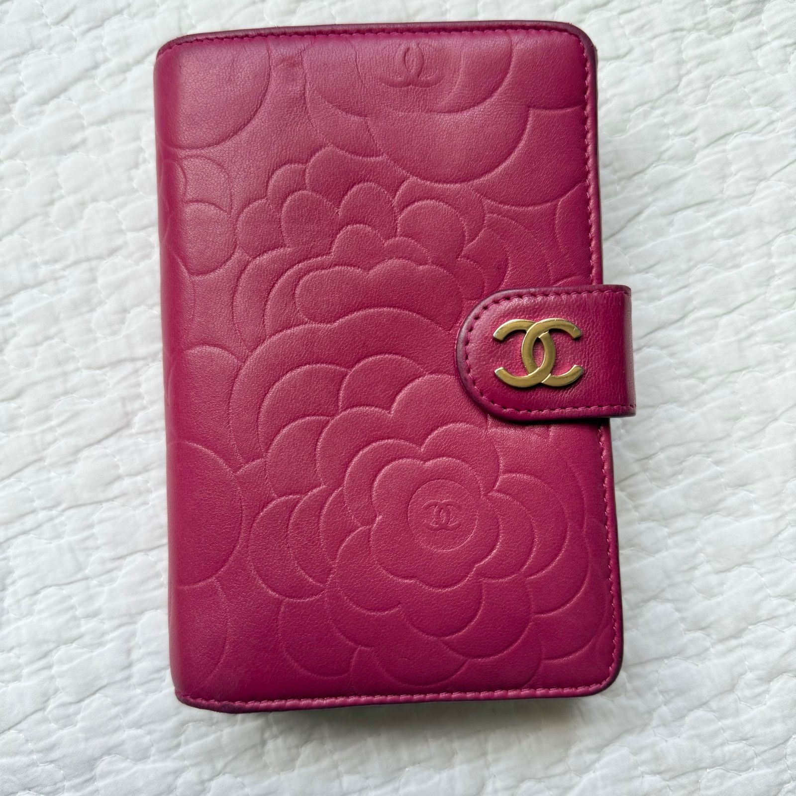 シャネル CHANEL 二つ折り 長財布 カメリア ココマーク ピンク CHANEL】シャネル カメリアバタフライココマークフィッシャー