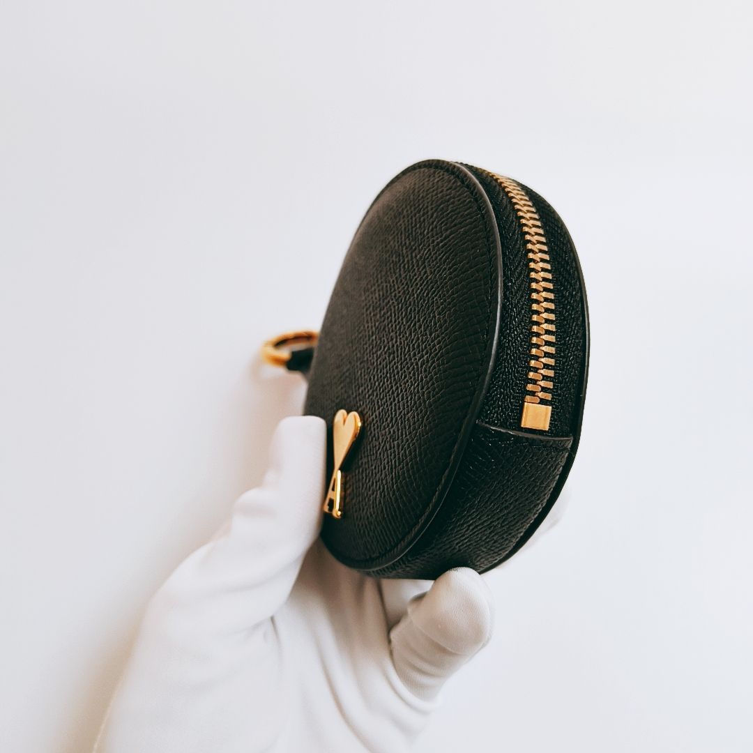 新品未使用AMI PARIS ラウンド 小銭入れ アミパリス ブラック ゴールド