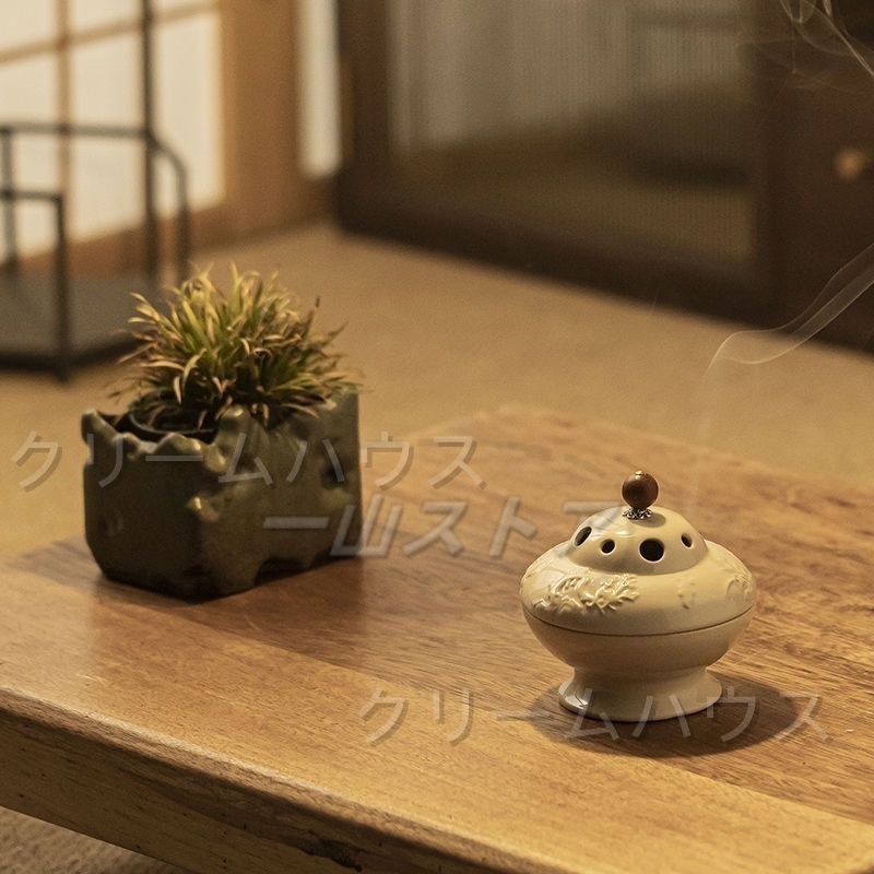 新しい未使用 喜香篆新品梅蘭竹菊四君子盤香炉家庭用高級禅意薫