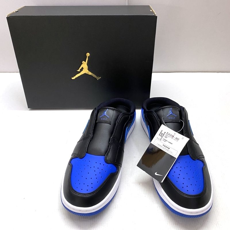 03w14055【タグ/箱付き美品】Nike Air Jordan 1 Mule Golf Black/White  