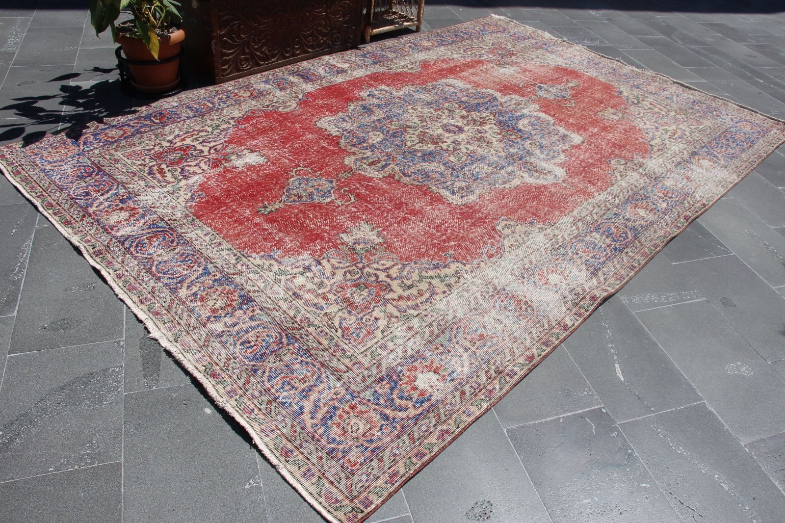 カイセリ製トルコ絨毯 手織り ラグ（素材：綿サイズ：210 x 332 cm）