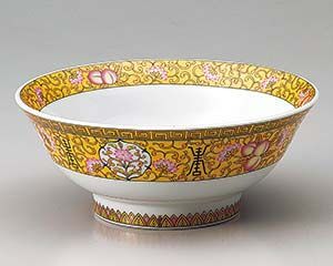 イ676-268 桃唐草6.8高台丼