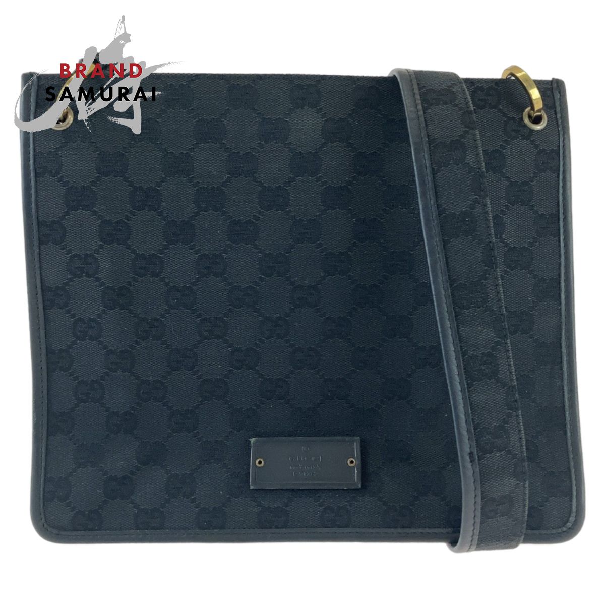 美品 GUCCI グッチ ブラック 黒 ゴールド金具 GGキャンバス/レザー 91762 斜め掛け ショルダーバッグ レディース 408075【中古】  - メルカリ