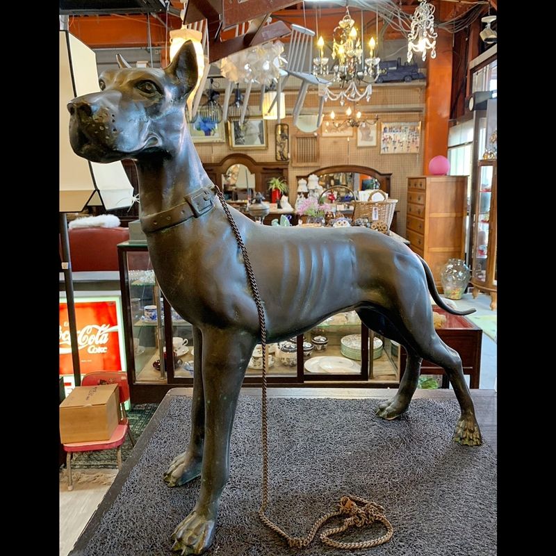 ボクサー犬？動物モチーフのブロンズ像 ボクサー犬？動物モチーフ、ブロンズ像