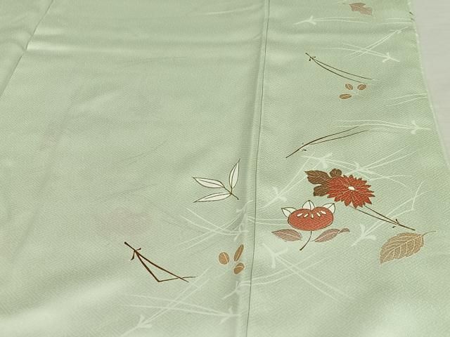 平和屋着物●訪問着　駒刺繍　吹き寄せ舞花文　暈し染め　鬼しぼ縮緬　正絹　逸品　CAAS7478yc 平和屋着物○訪問着 駒刺繍 吹き寄せ舞花文 暈し染め 鬼しぼ