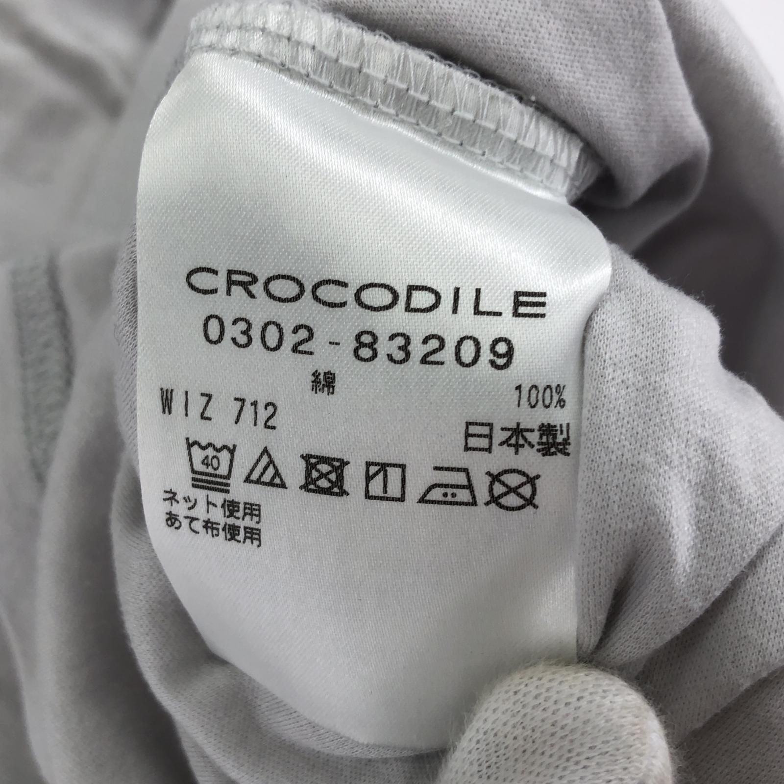 CROCODILE クロコダイル プリントカットソー sizeM/ライトグレー レディース