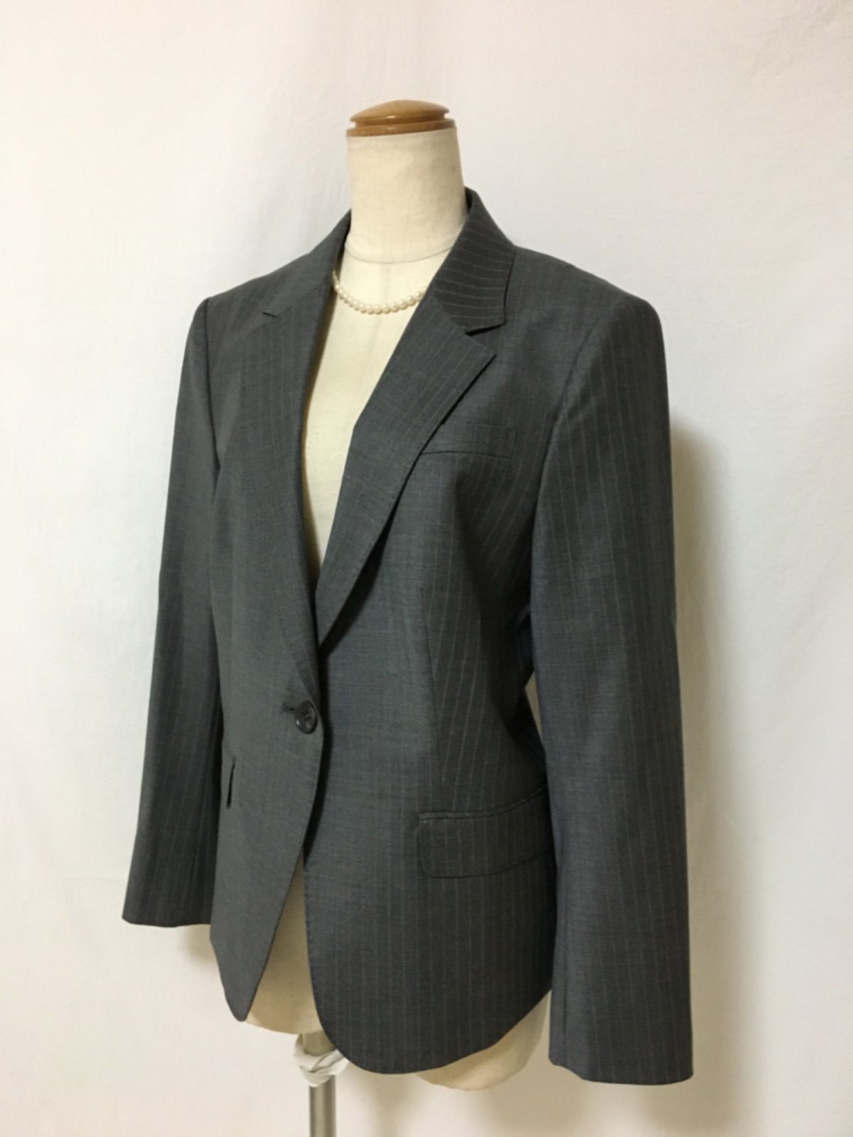 J611新品♪23区BAHARIYEウールストライプジャケット15号￥39600 J611新品♪23区BAHARIYEウールストライプジャケット15号￥39600