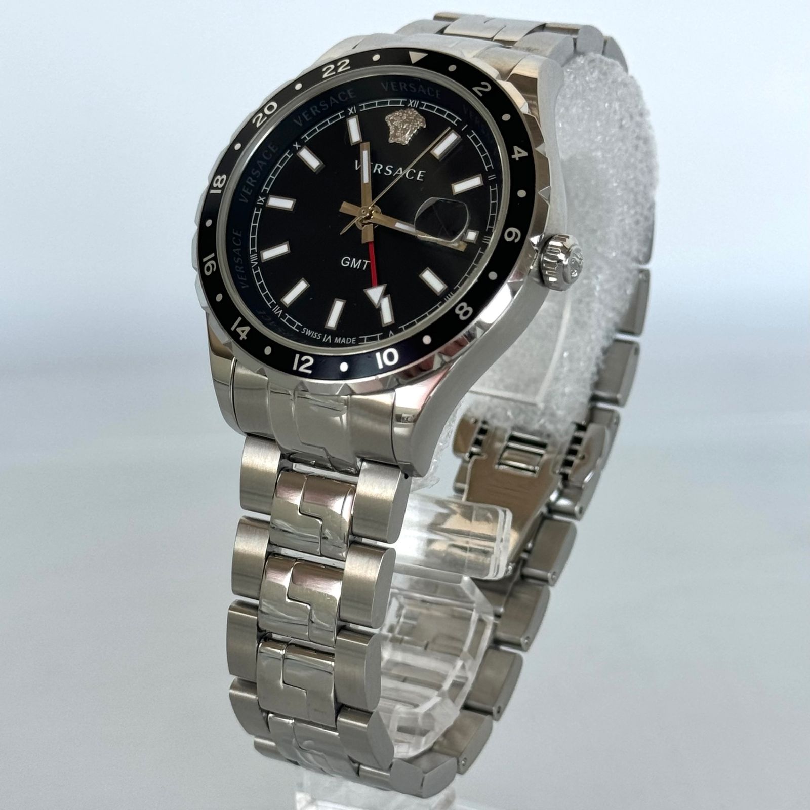 希少】ヴェルサーチ ヘレニウム GMT V11 クォーツ 黒 デイト表示