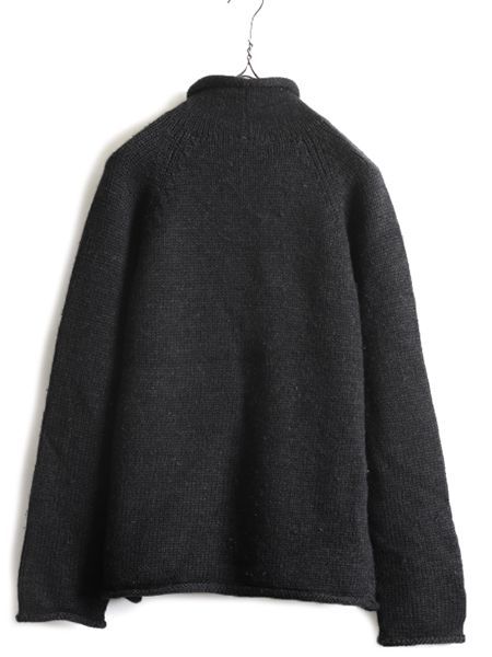 90s J CREW ロールネック ウール ニット セーター S 黒 オールド