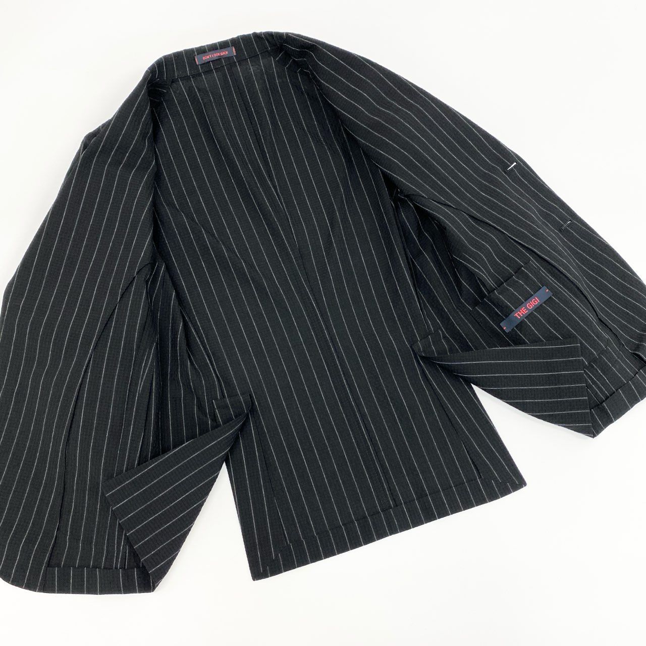 55f5 《美品》 THE GIGI ザ ジジ ストレッチ シアサッカーストライプ 