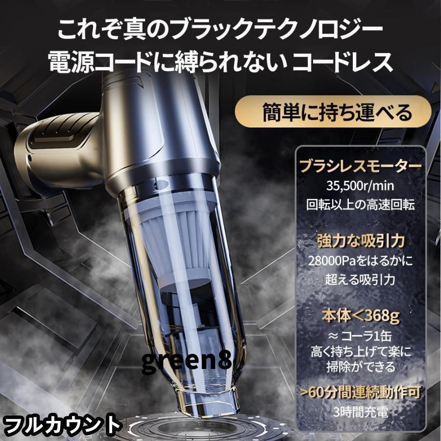 ィクリーナー 強力 ミニ掃除機 車用掃除機 コードレス