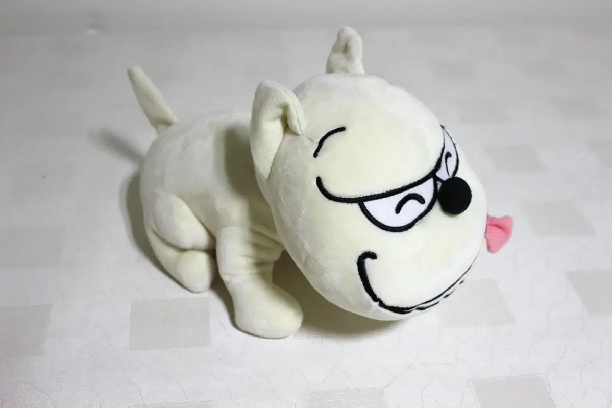 縫い付け 人形 面白い表現 ブルドッグ 子犬 新品 白 ワンワン