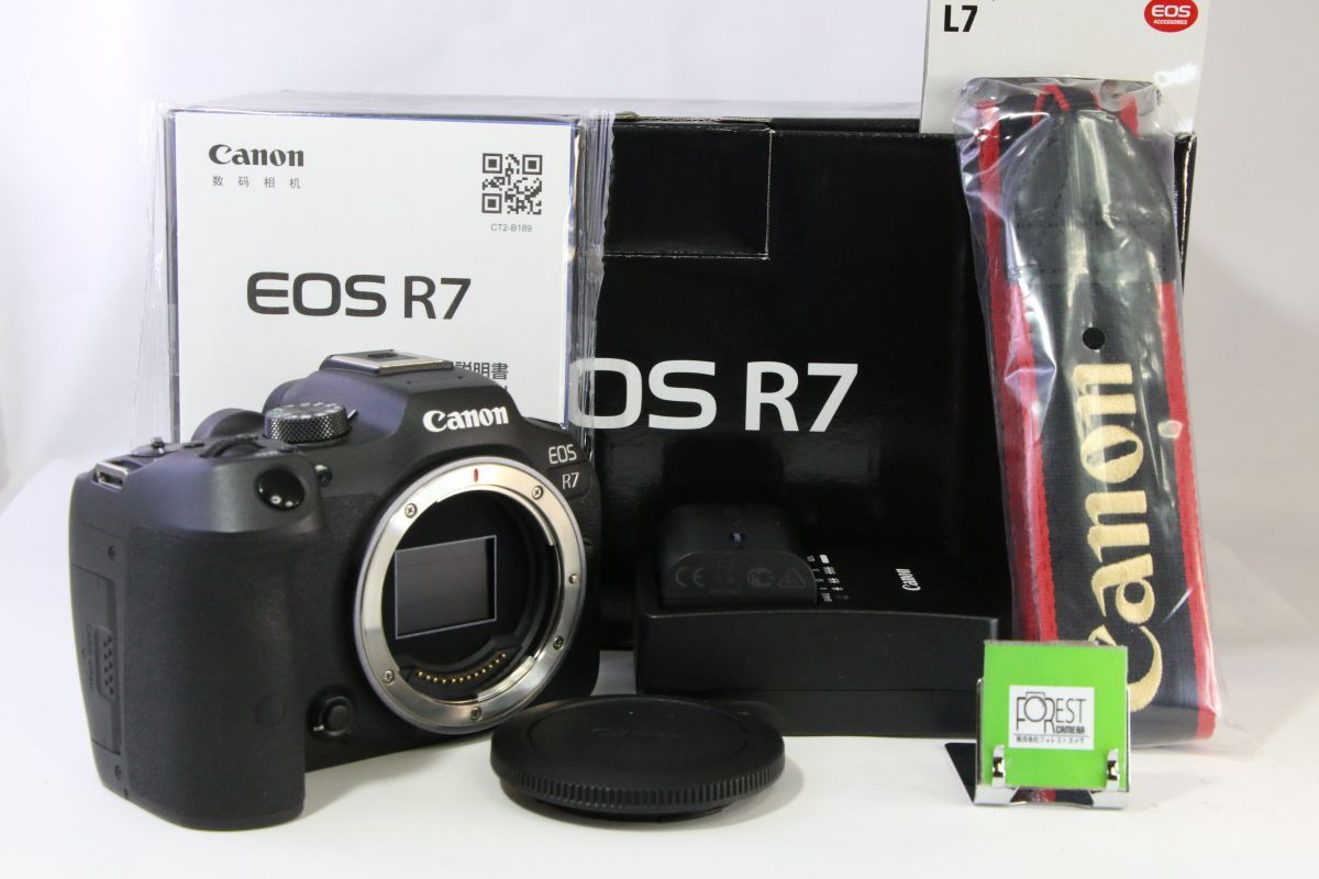 動作保証・点検済】良品□キヤノン Canon EOS R7 ボディ□バッテリー 