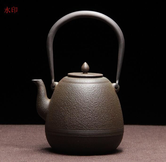 鉄瓶 提梁壺☆新品 茶道具対応 鉄やかん 鉄分補給 鉄びん 1200ML