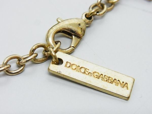 DOLCE&GABBANAドルチェ&ガッバーナベルトチェーン85~95 青緑/金