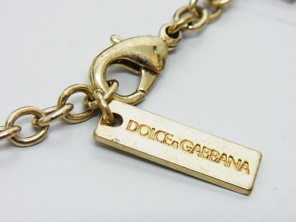 DOLCE&GABBANAドルチェ＆ガッバーナベルトチェーン85～95 青緑/金