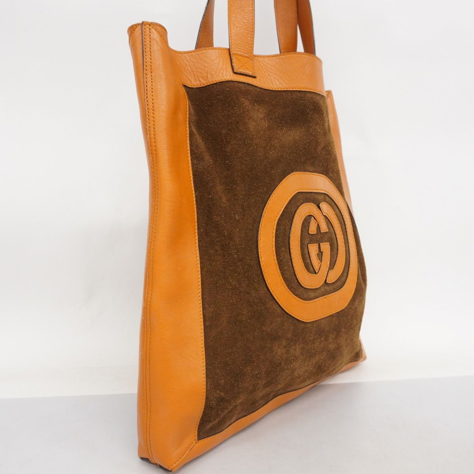 グッチ Gucci グッチ トートバッグ インターロッキングG 519335 スウェード レザー ブラウン メンズ