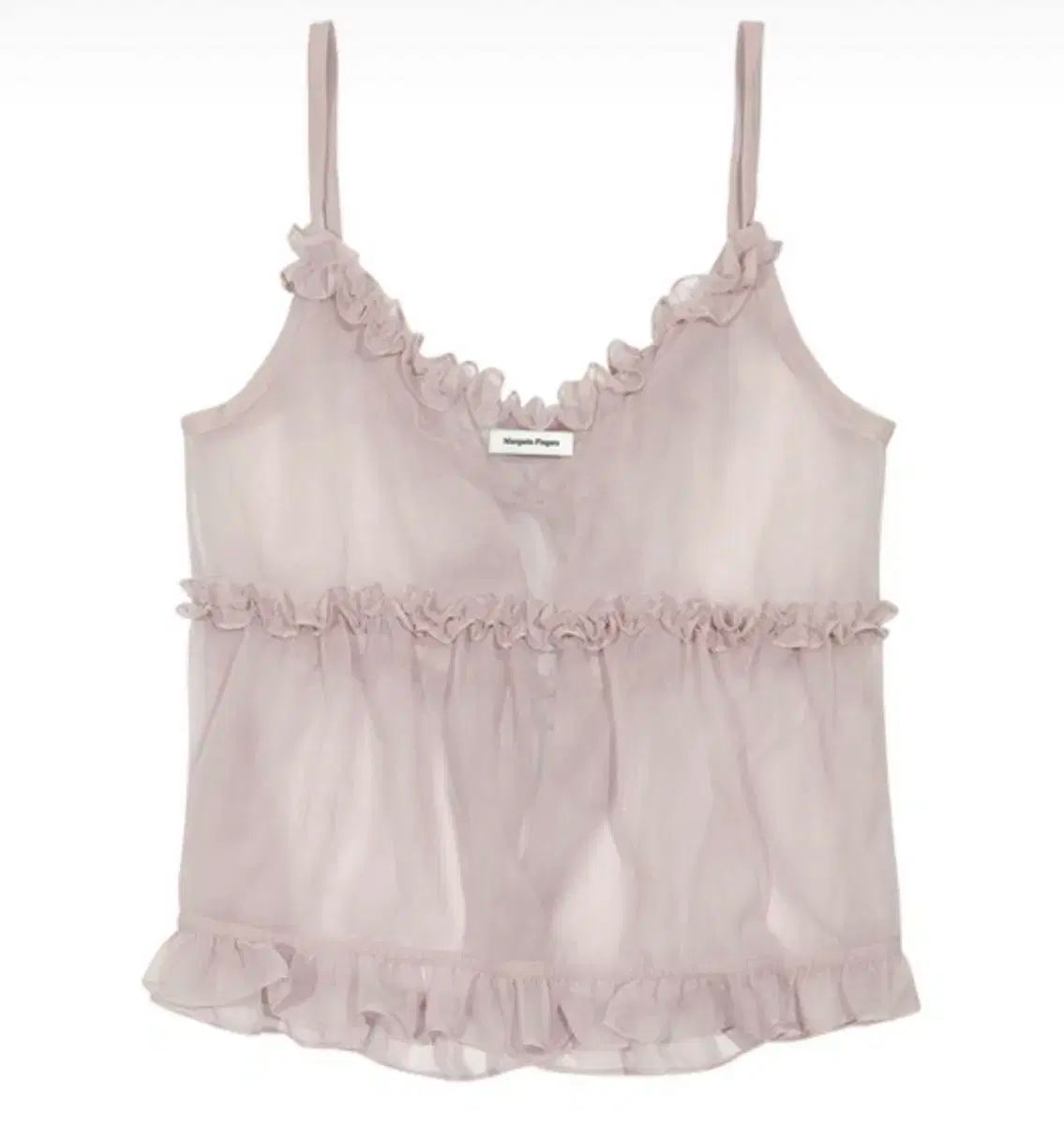 ベスト Margarin Fingers マーガリンフィンガーズ フリル シフォン ビスチェ ノースリーブ スモーク バイオレット レイヤード 安心の全品国内発送！