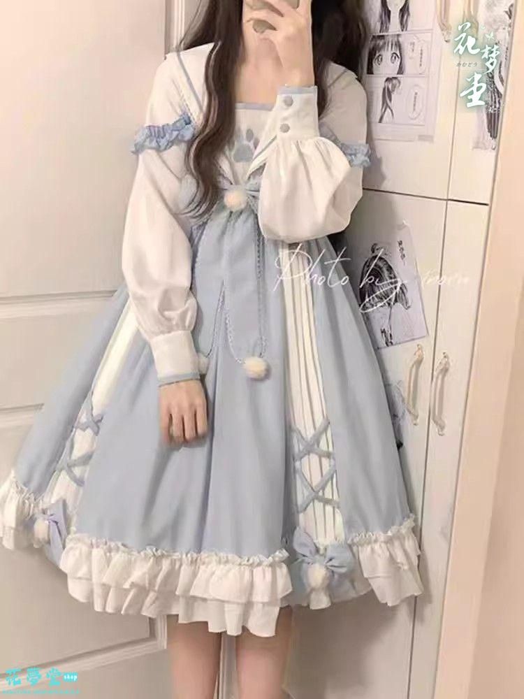 25年 lolita オリジナル 洋服 ロリータ ワンピース コスプレドレス 撮影会 舞台 イベント 花夢堂-230