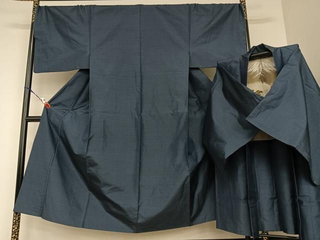 平和屋着物●男性 本場大島紬 アンサンブル 亀甲絣 キングサイズ 正絹 AAAU8259zg