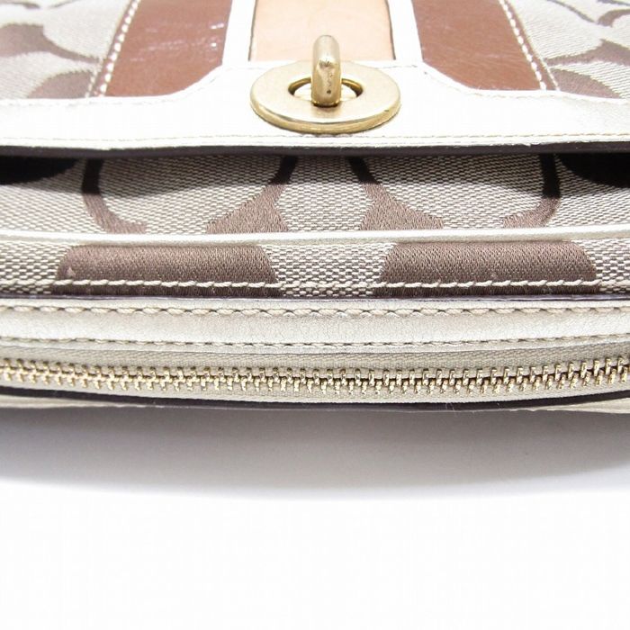 美品 COACH ショルダーバッグ キャンバス ベージュ シグネチャー 斜め掛け COACH コーチ ショルダーバッグ ベージュ シグネチャー