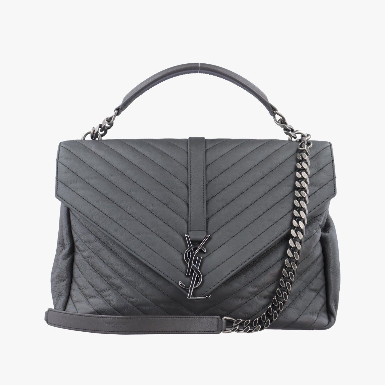 イヴサンローランYves Saint Laurentカレッジグレーレザー392738TCT392738.0516