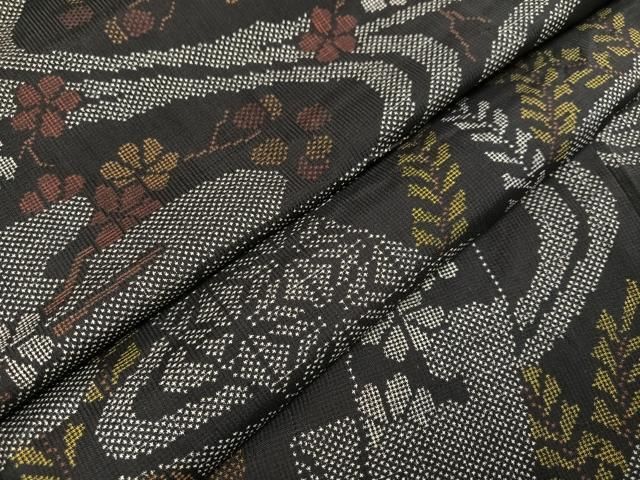 平和屋着物○本場大島紬 一元絣 吉祥草花文 正絹 逸品 AAAZ1828ph