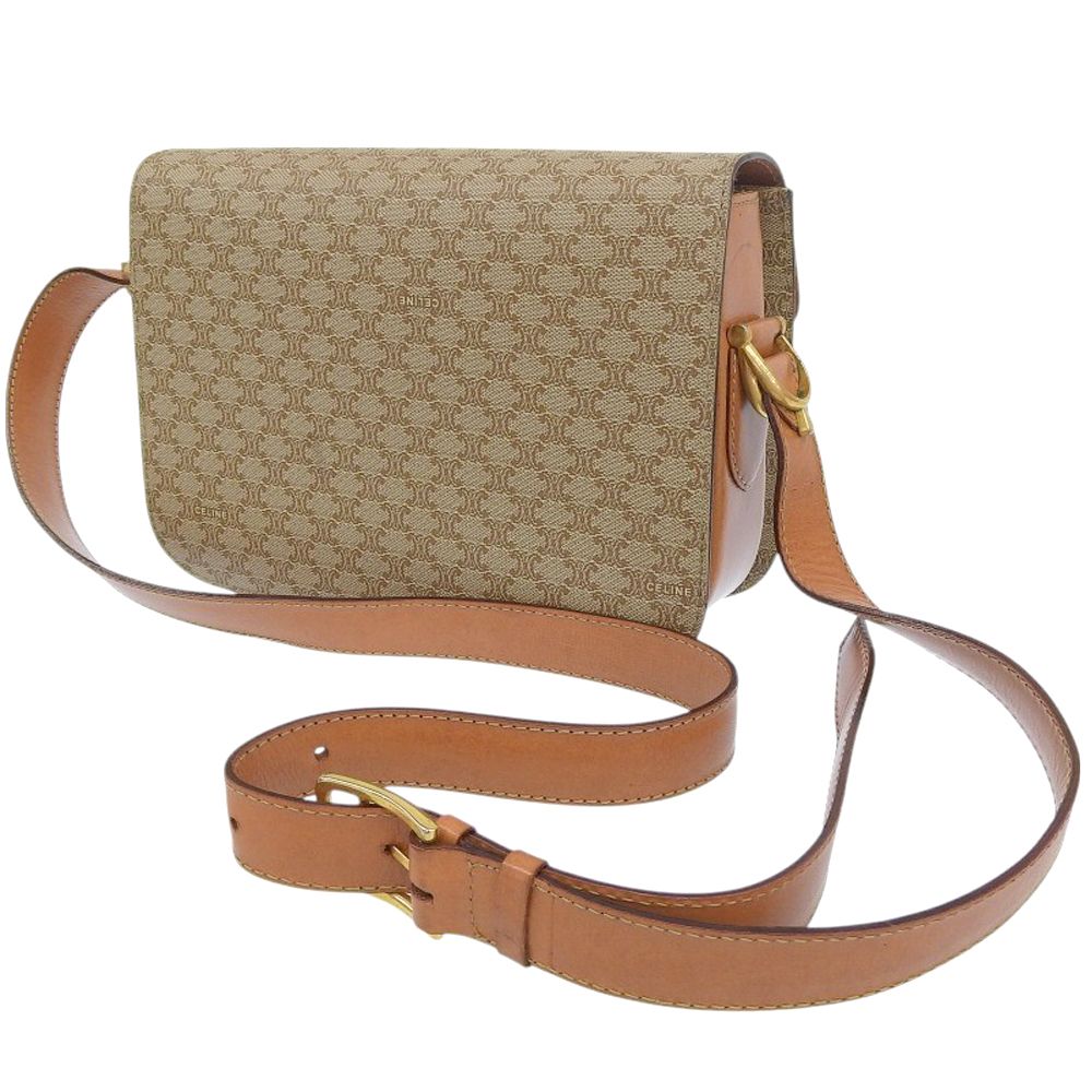 本物保証】 希少 レア 布袋付 セリーヌ CELINE マカダム柄 斜め