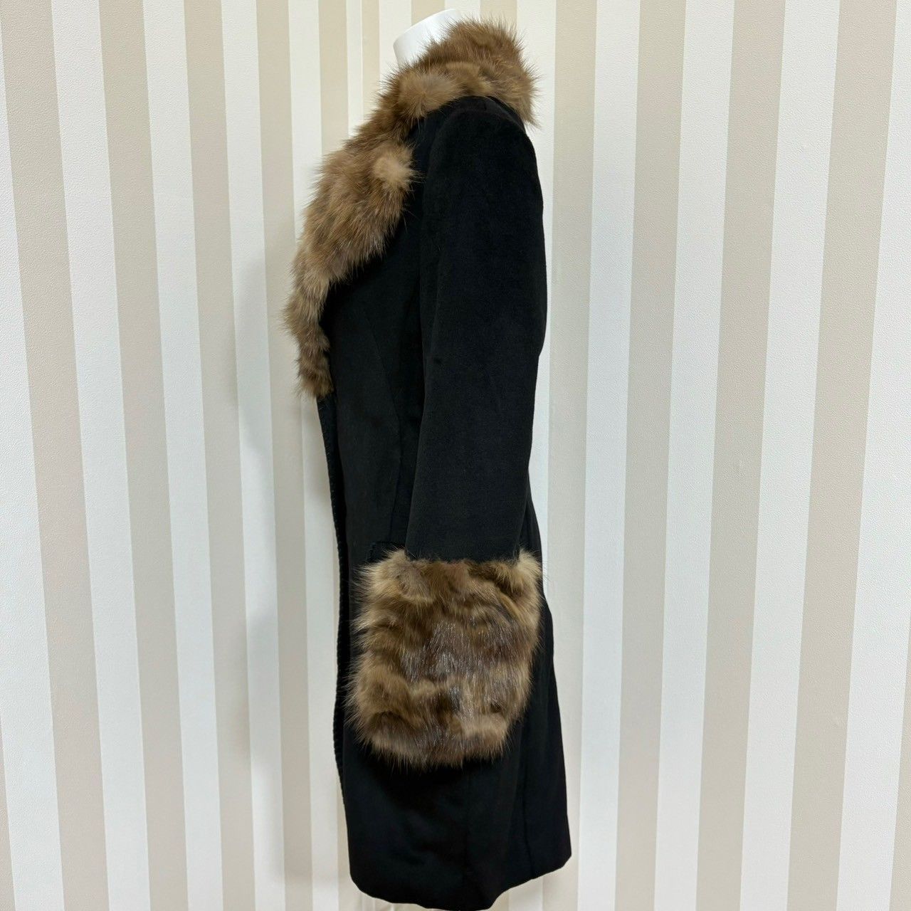 ☆良品 FENDI フェンディ カシミヤ混 セーブルファー ウール
