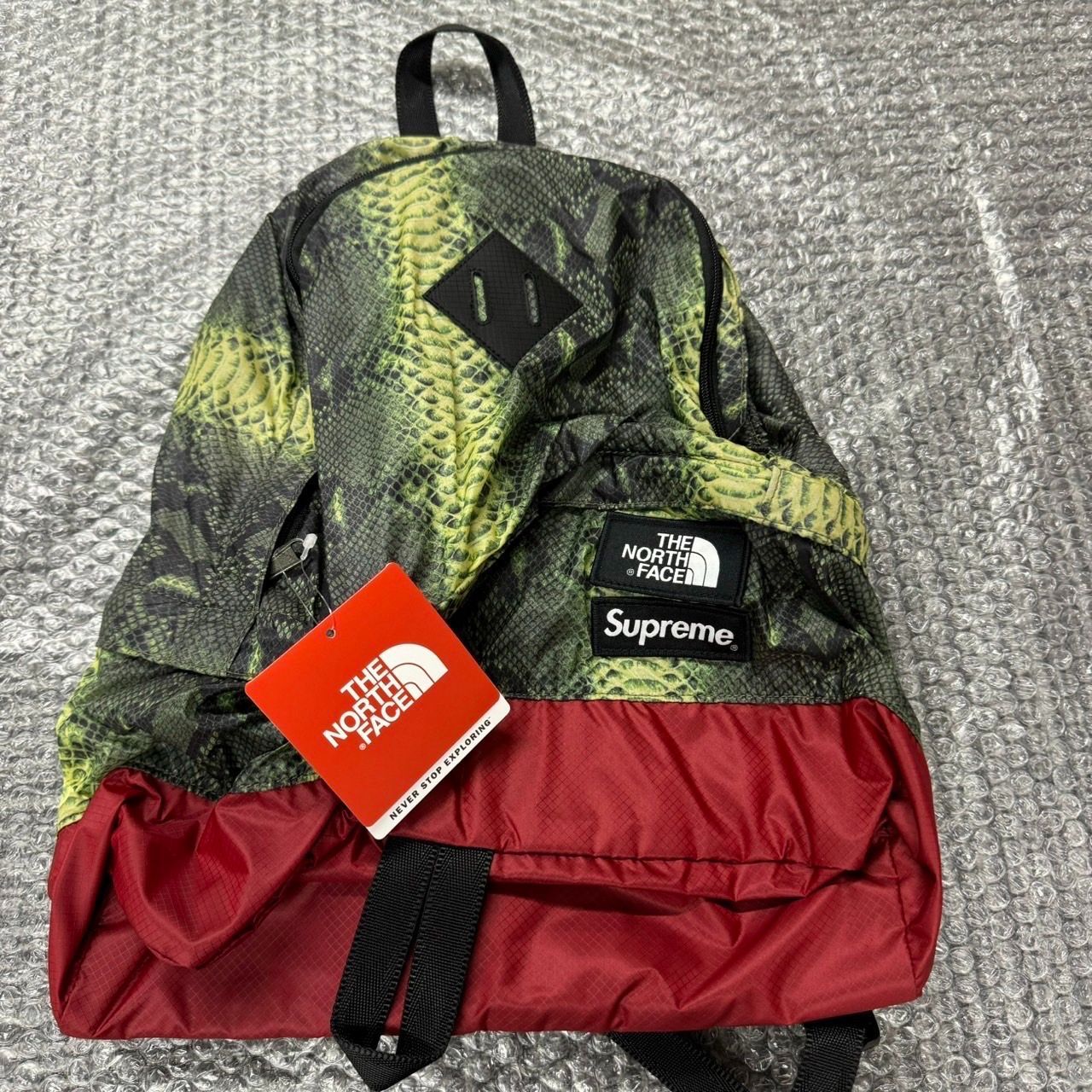 Supreme the north face snakeskin ghostbond lightweight day pack green
