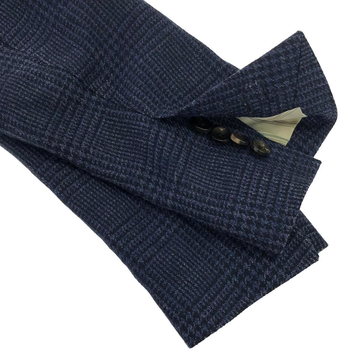 LARDINI ラルディーニ ウールリネン チェックテーラードジャケット 