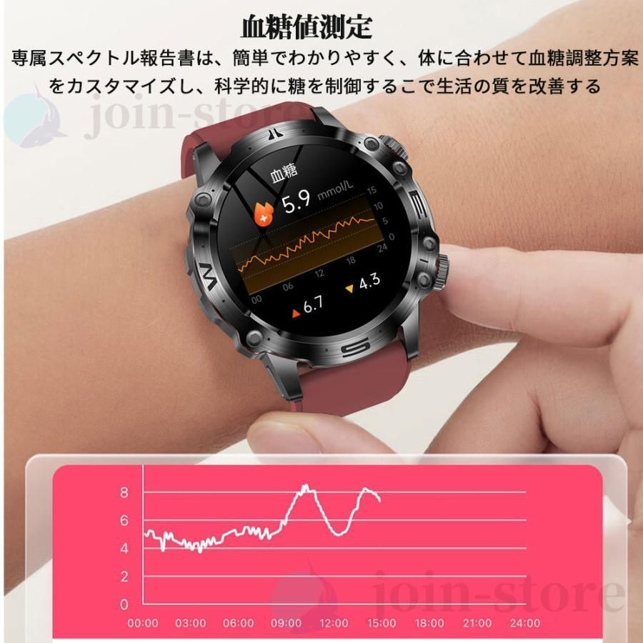 スマートウォッチ 日本製 センサー 通話機能 血糖値 軍用規格 ECG心電 血圧測定 心拍数 歩数計 多運動モード IP68防水 スポーツウォッチ 着信通知 日本語 2024