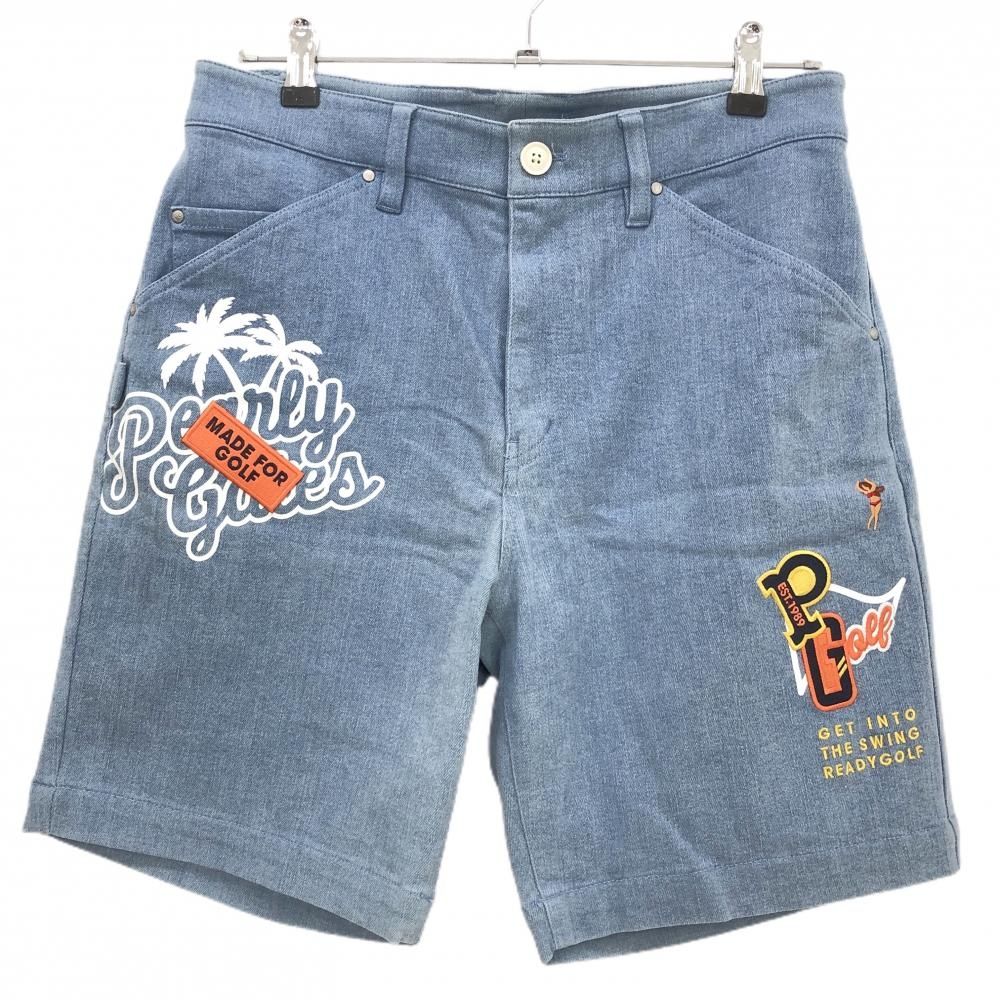 パーリーゲイツ ハーフパンツ ライトブルー デニム メンズ 5(L