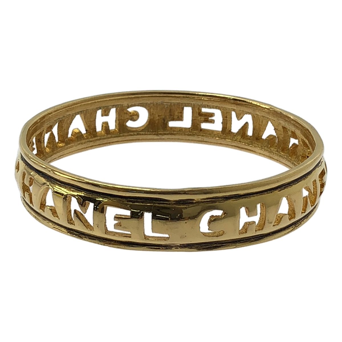 【極美品】【CHANEL・シャネル】ゴールド・ロゴ・装飾ブレスレット・バングル CHANEL - CHANEL シャネル ブレスレット ロゴ バングル ゴールド