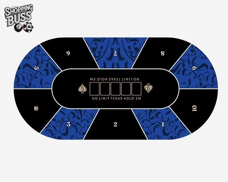 ポーカーマット テキサスホールデム デジタルプリントラバーマット オーバル 180x90cm