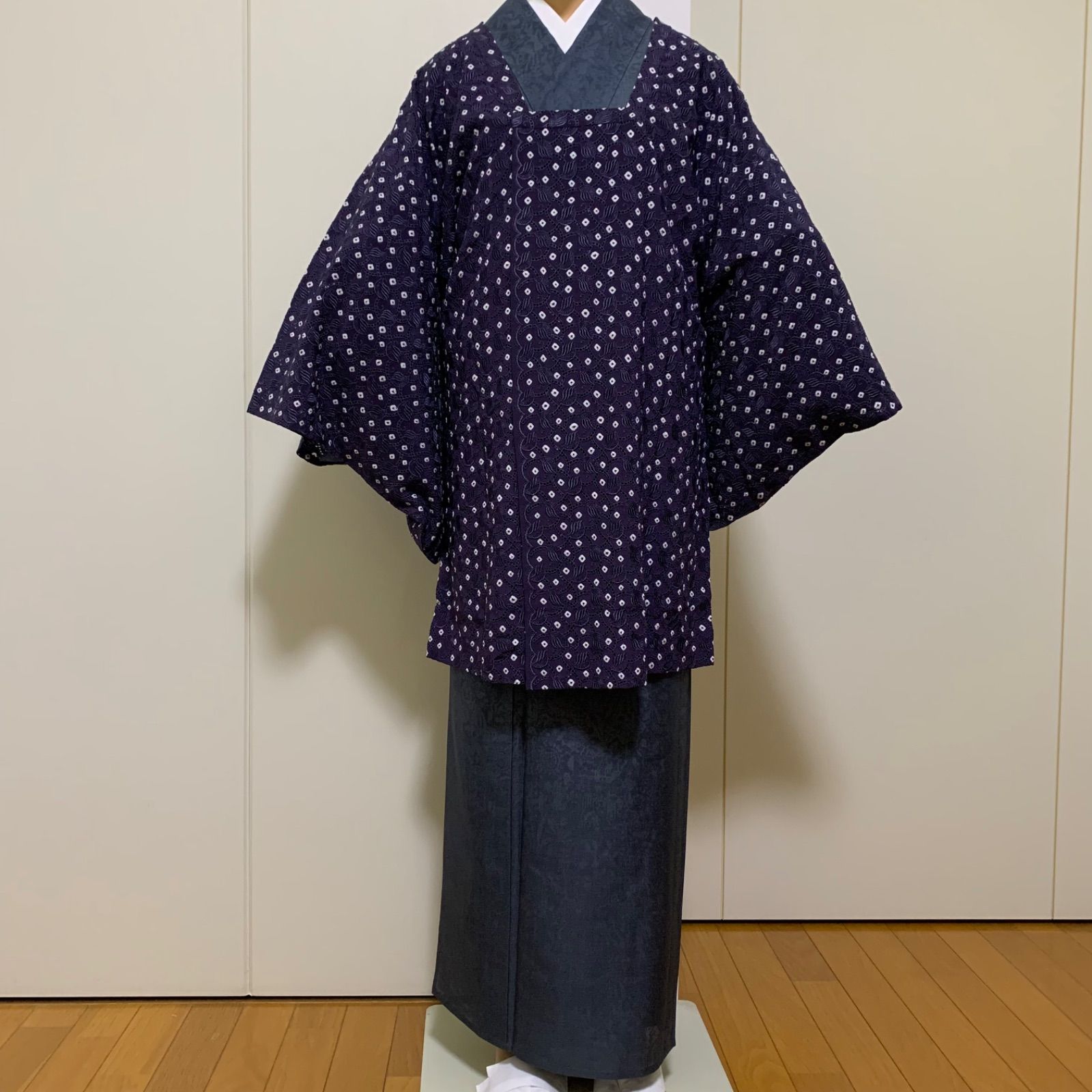 R-1046 和装コート レース 裄65センチ MITSUKOSHI 道行コート 着物用 