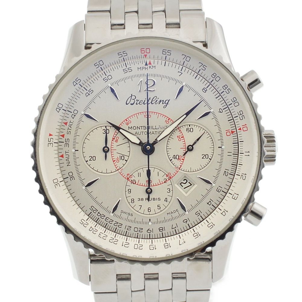 ブライトリング BREITLING A41330|A414G96NP ナビタイマー モンブリラン クロノグラフ デイト メンズ 保証書付き I 136958