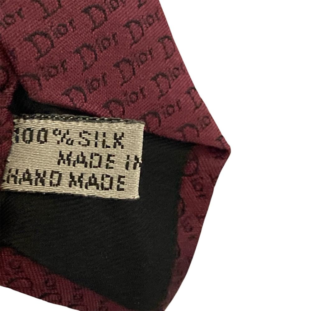 Dior シルク100% 刺繍入りナロータイ 極美品 現行タグ 定番 DIOR ネクタイ シルク100% オブリーク