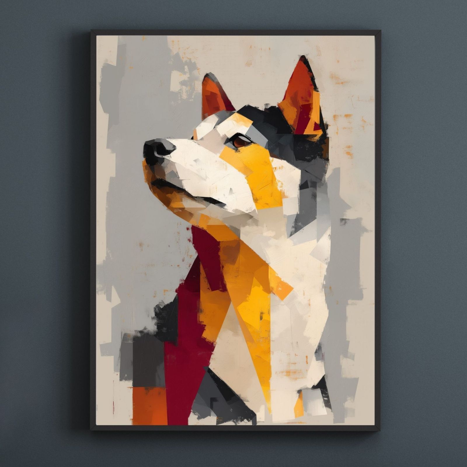 可愛いしば犬をモデルにしたリアルな肖像画⭐︎油絵風アート作品 カスタムペットの肖像画: AI生成, 犬, 猫, 油絵, 鉛筆画, 中国画