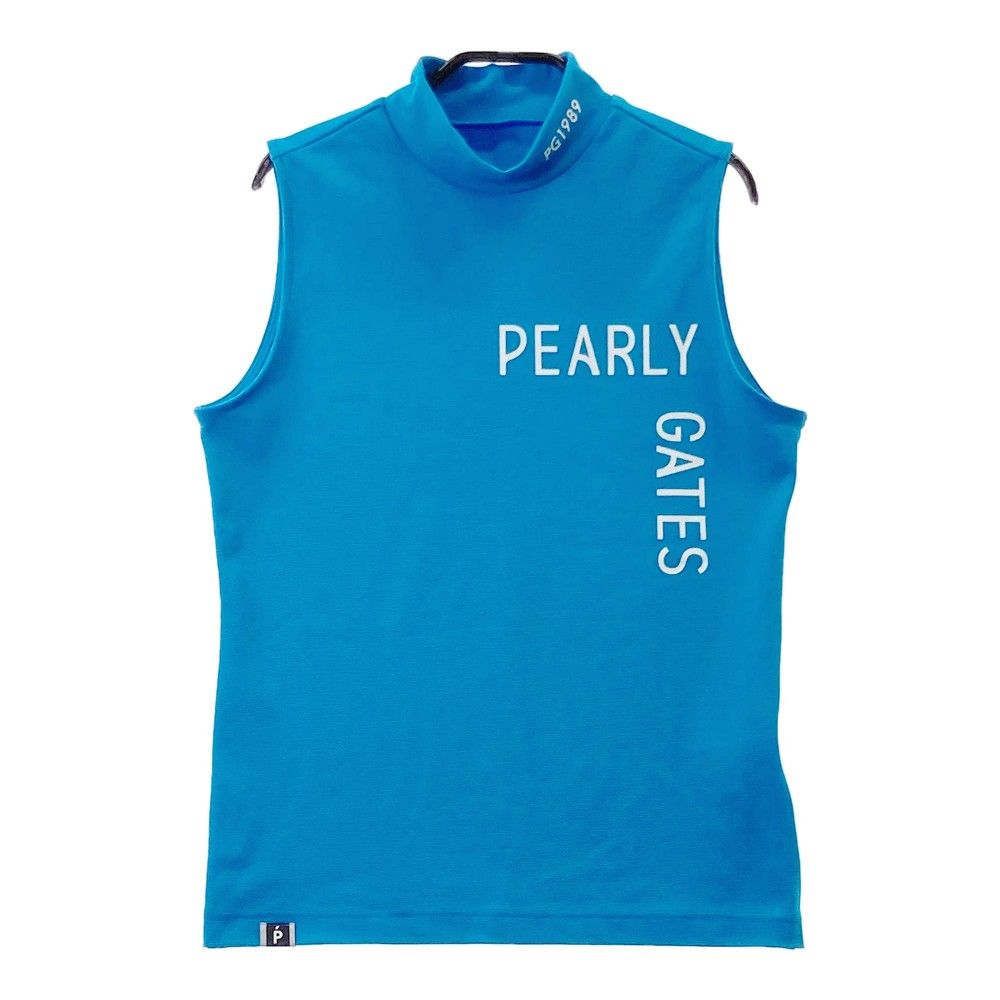 サイズ 0 PEARLY GATES パーリーゲイツ 2025年 ノースリーブハイネックシャツ ブルー系 240101422129 ゴルフウェア レディース ストスト