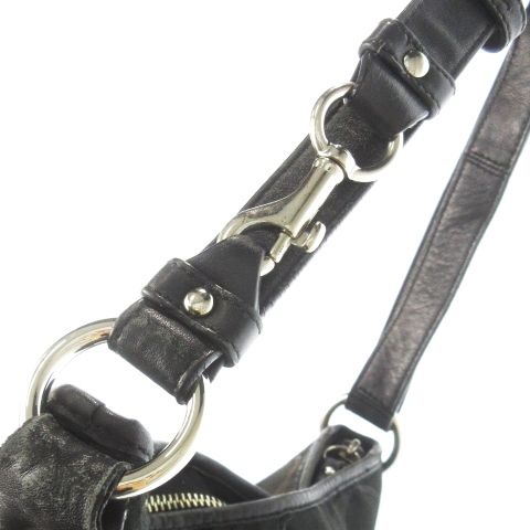 ✨美品✨COACH ショルダーバッグ シグネチャー キャンバス レザー ブラック COACH コーチ シグネチャー ショルダーバッグ キャンバス レザー