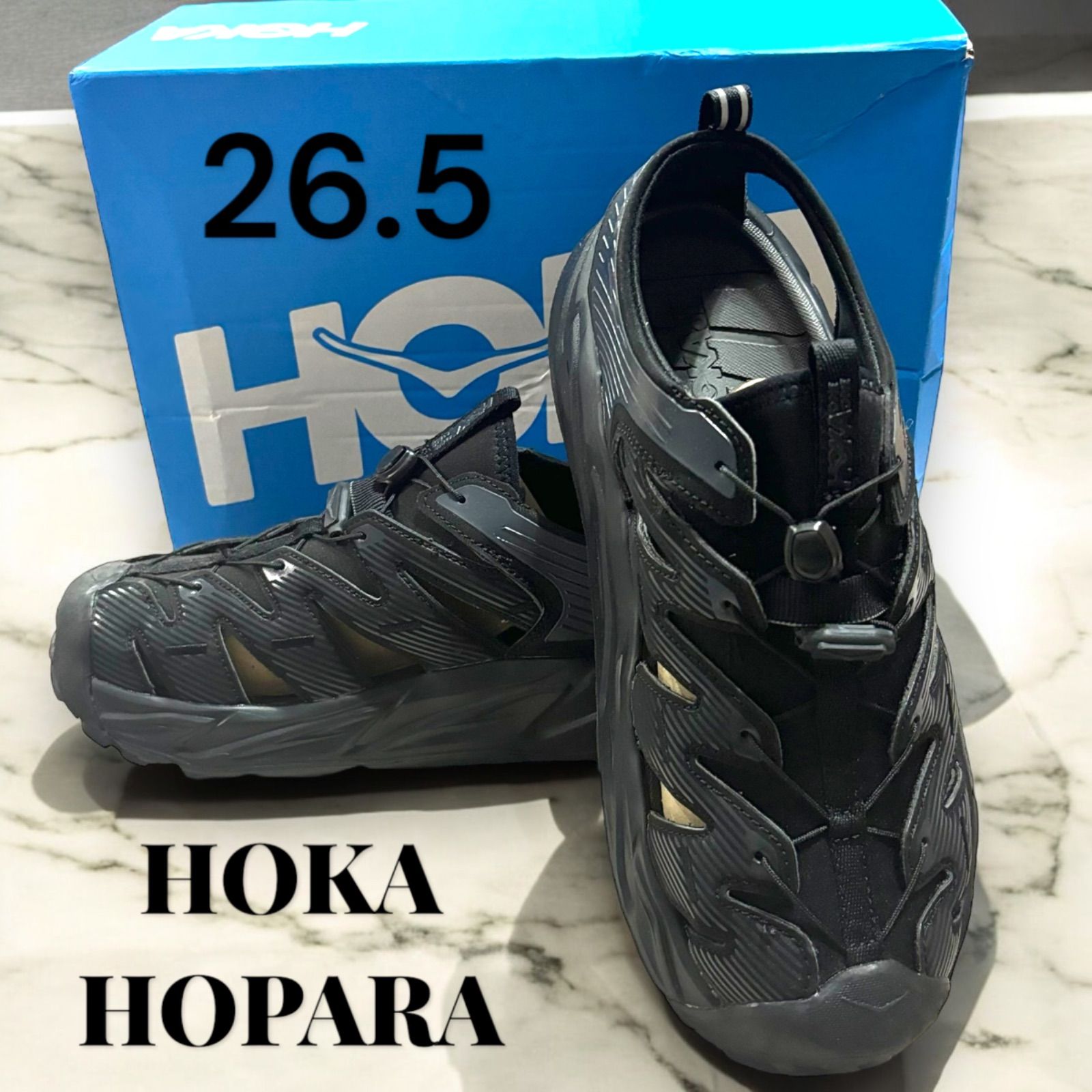 未使用　【26.5cm】ホカ　ホカオネオネ ホパラ HOKA ONE ONE Hopara サンダル　ブラック　メンズ　BDSD