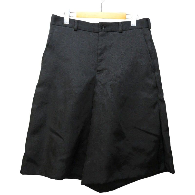 コムデギャルソン COMME des GARCONS ワイドショーツ ショートパンツ ポリ縮絨 ジッパーフライ バルーンシルエット 黒 ブラック IBO71 0516