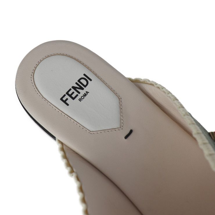 FENDI フェンディ サンダル キャンバス グリーン系 ブラウン系 マルチ