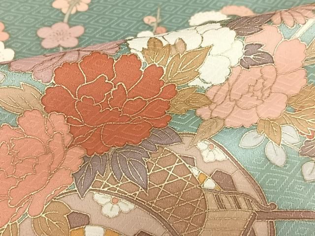 平和屋着物□訪問着 枝花文 暈し染め 金彩 正絹 逸品 AAAY8768fw