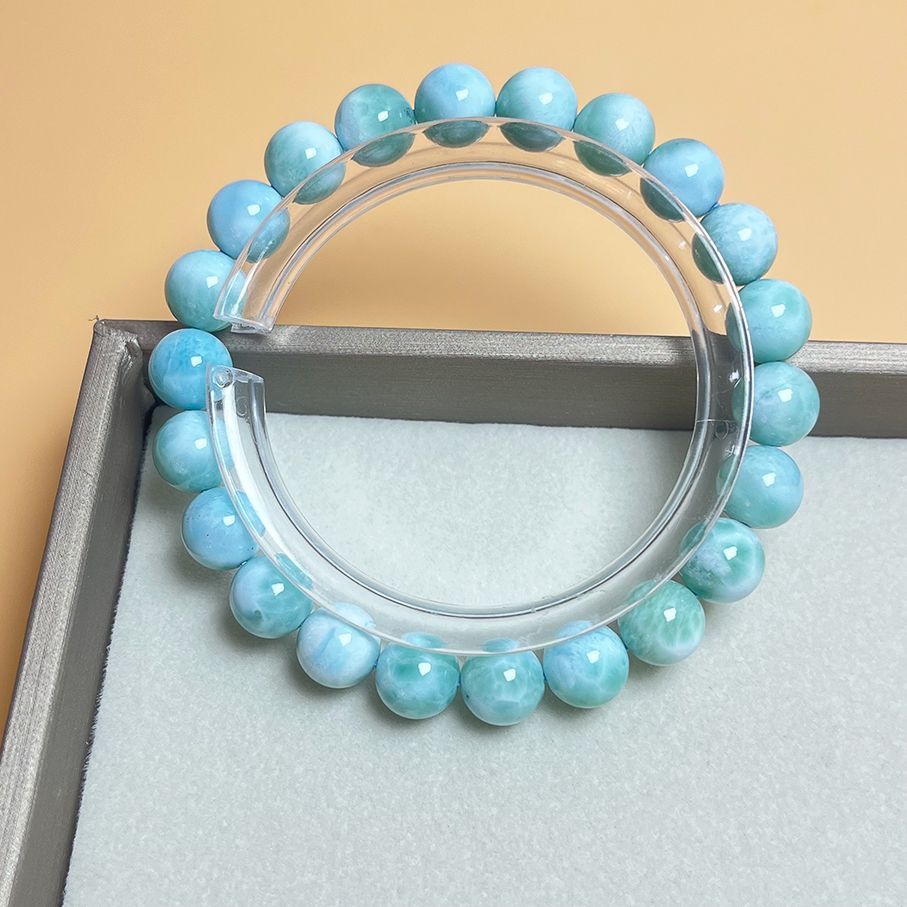 ラリマー☆ブレスレット☆15粒☆12mm☆ドミニカ共和国☆空、宇宙