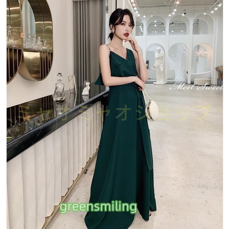 カラードレス ファスナー パーティードレス 演奏会 ロングドレス