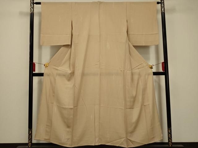 平和屋着物＊夏物 小紋 縦絽 枝葉文 正絹 逸品 AAAY6936sx